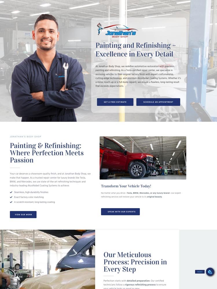Jonathan's Body Shop — facility and process page